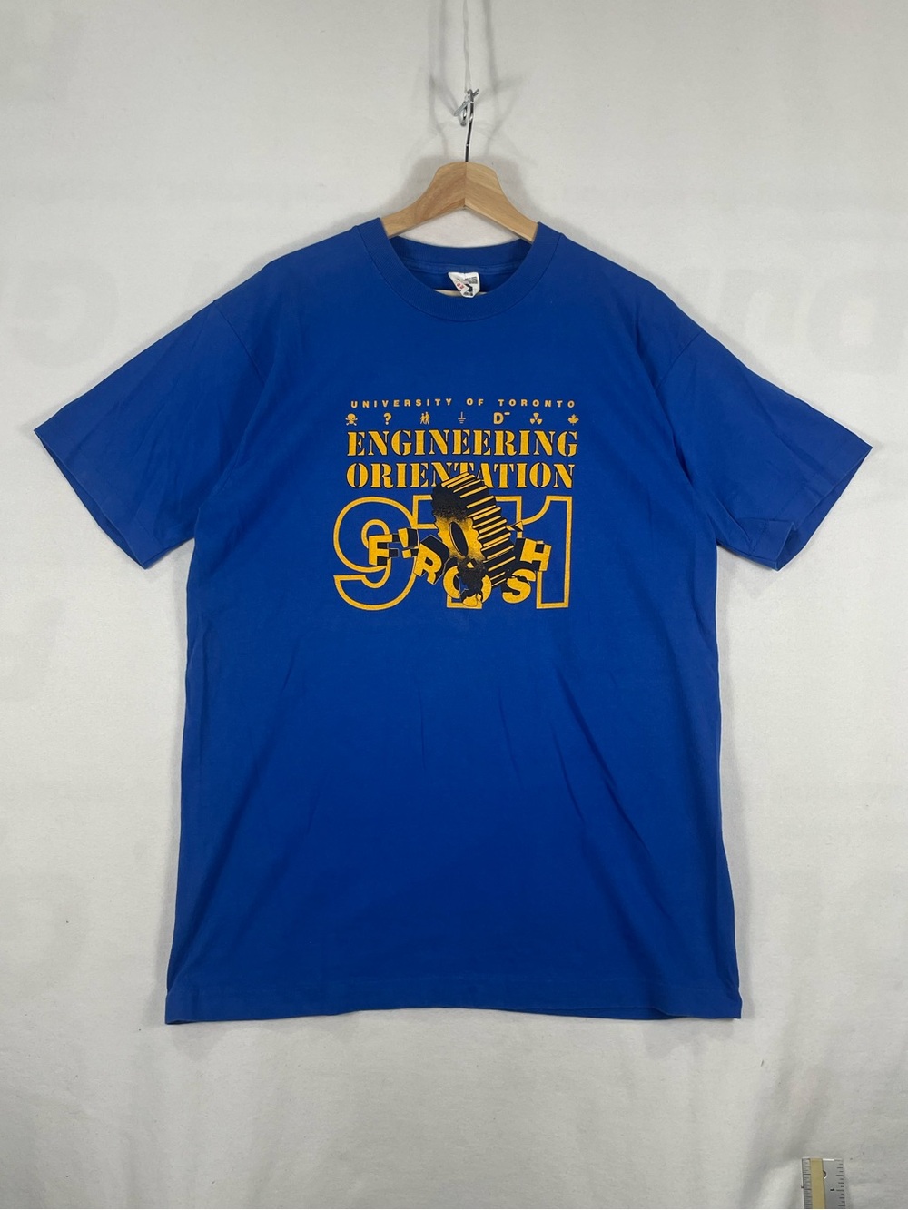 Vtg Fruit of the Loom University of Toronto Blue Frosh Engineering T shirt Sz XL